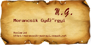 Morancsik Györgyi névjegykártya